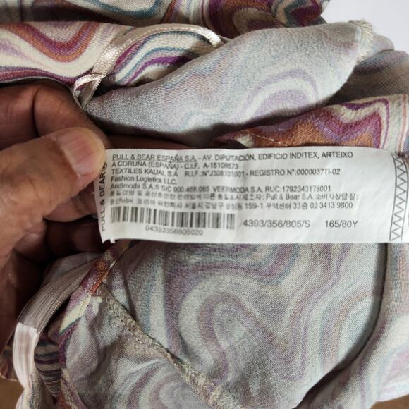 Pull & Bear Marble Print Halter Mini Dress Backless Womens Size Small Multicolor - Picture 11 of 12